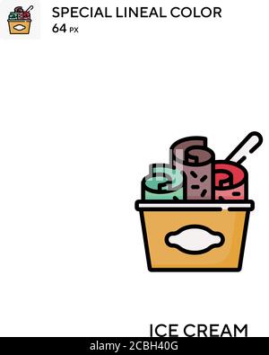 Eiscreme spezielle lineare Farbe Vektor-Symbol. Eis-Symbole für Ihr Business-Projekt Stock Vektor