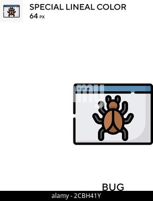 Bug spezielles lineales Farbvektorsymbol. Fehlersymbole für Ihr Geschäftsprojekt Stock Vektor