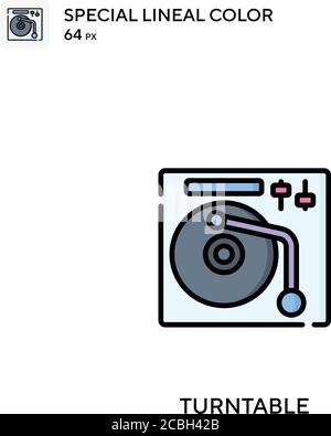 Drehteller spezielles lineales Farbvektorsymbol. Drehteller-Symbole für Ihr Geschäftsprojekt Stock Vektor
