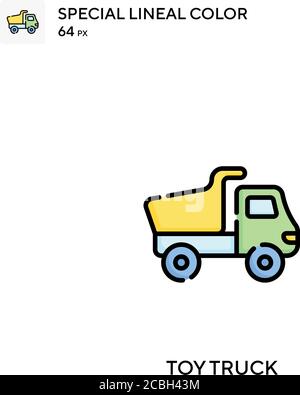 Spielzeug LKW spezielle Lineal Farbe Vektor-Symbol. Spielzeug-LKW-Symbole für Ihr Business-Projekt Stock Vektor