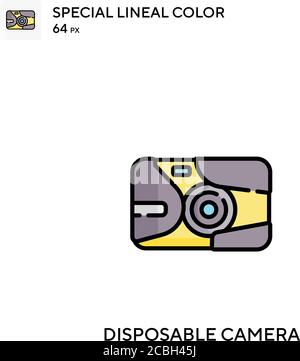 Einwegkamera spezielle Linienfarbe Vektor-Symbol. Einweg-Kamera-Symbole für Ihr Business-Projekt Stock Vektor