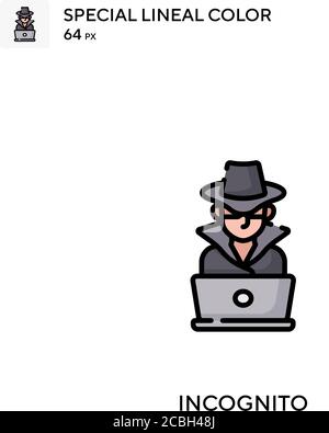 Inkognito-spezielles lineales Farbvektorsymbol. Incognito-Symbole für Ihr Geschäftsprojekt Stock Vektor