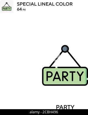 Party spezielle Lineal Farbe Vektor-Symbol. Party-Symbole für Ihr Geschäftsprojekt Stock Vektor