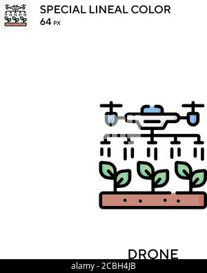 Drohne spezielle Linienfarbe Vektor-Symbol. Drohnensymbole für Ihr Geschäftsprojekt Stock Vektor