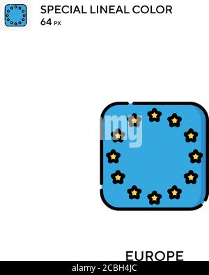 Europa spezielle Lineal Farbe Vektor-Symbol. Europa-Symbole für Ihr Geschäftsprojekt Stock Vektor