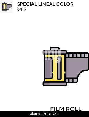 Filmrolle spezielles lineales Farbvektorsymbol. Filmrollen-Symbole für Ihr Geschäftsprojekt Stock Vektor