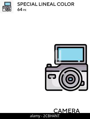 Spezielles lineales Farbevektor-Symbol der Kamera. Kamerasymbole für Ihr Geschäftsprojekt Stock Vektor