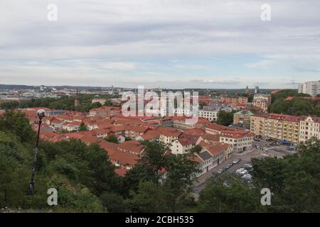 Göteborg, Schweden - Juni 16 2019: Der Blick auf Gebäude Eingangshalle auf einer typischen Straße am 16 2019. Juni in Göteborg, Schweden. Stockfoto