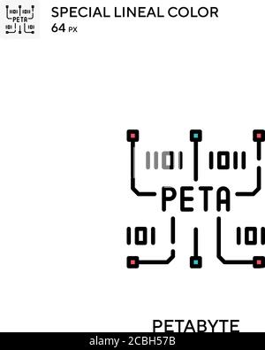 Petabyte-spezielles lineales Farbvektorsymbol. Petabyte-Symbole für Ihr Geschäftsprojekt Stock Vektor