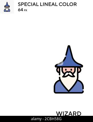 Wizard spezielles lineales Farbvektorsymbol. Assistentensymbole für Ihr Geschäftsprojekt Stock Vektor