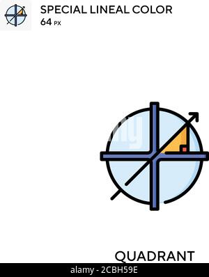 Quadrant spezielles lineales Farbvektorsymbol. Quadrant-Symbole für Ihr Geschäftsprojekt Stock Vektor
