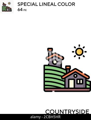 Land spezielle Lineal Farbe Vektor-Symbol. Landschaftssymbole für Ihr Geschäftsprojekt Stock Vektor