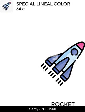 Rakete spezielle Linienfarbe Vektor-Symbol. Raketensymbole für Ihr Geschäftsprojekt Stock Vektor