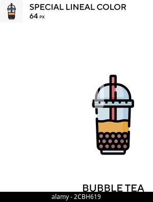 Bubble Tee spezielle lineare Farbe Vektor-Symbol. Bubble Tea Icons für Ihr Business-Projekt Stock Vektor