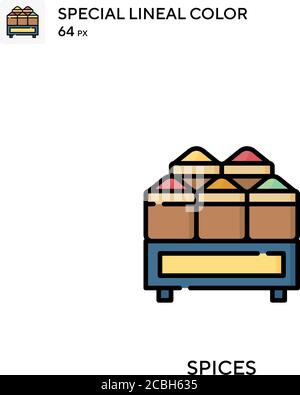 Gewürze spezielle Linienfarbe Vektor-Symbol. Gewürze Symbole für Ihr Business-Projekt Stock Vektor