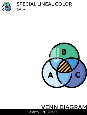 Venn-Diagramm spezielle lineare Farbe Vektor-Symbol. Venn-Diagrammsymbole für Ihr Geschäftsprojekt Stock Vektor