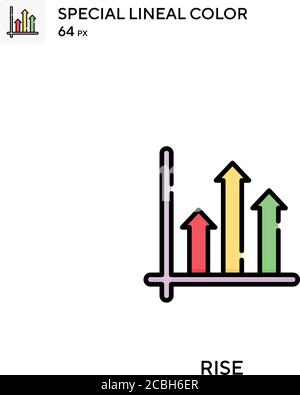 Spezielles lineales Farbvektorsymbol für den Anstieg. Rise-Symbole für Ihr Geschäftsprojekt Stock Vektor