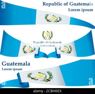 Flagge von Guatemala, Republik Guatemala. Vorlage für Award Design, ein offizielles Dokument mit der Flagge von Guatemala und andere Verwendungen. Stock Vektor