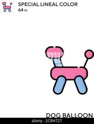 Dog Ballon spezielle Linienfarbe Vektor-Symbol. Dog Ballon Symbole für Ihr Business-Projekt Stock Vektor