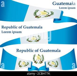 Flagge von Guatemala, Republik Guatemala. Vorlage für Award Design, ein offizielles Dokument mit der Flagge von Guatemala und andere Verwendungen. Stock Vektor