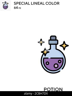 Potion spezielle Linienfarbe Vektor-Symbol. Potionssymbole für Ihr Geschäftsprojekt Stock Vektor