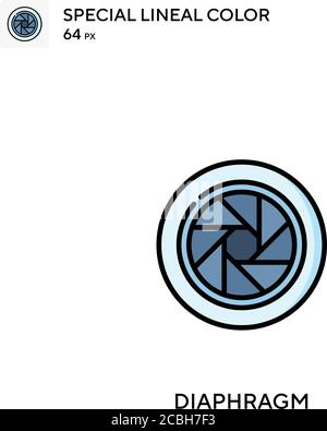 Symbol für spezielle lineare Farbvektoren der Membran. Diaphragma-Symbole für Ihr Geschäftsprojekt Stock Vektor