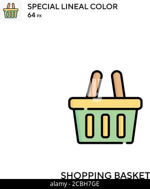 Warenkorb spezielle Lineal Farbe Vektor-Symbol. Warenkorbsymbole für Ihr Geschäftsprojekt Stock Vektor