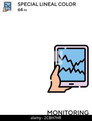 Symbol für spezielle lineare Farbvektoren für die Überwachung. Überwachungssymbole für Ihr Geschäftsprojekt Stock Vektor
