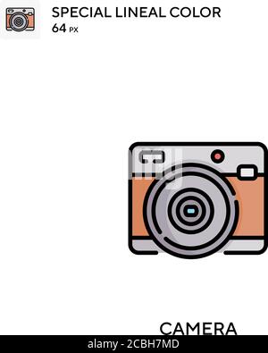 Spezielles lineales Farbevektor-Symbol der Kamera. Kamerasymbole für Ihr Geschäftsprojekt Stock Vektor