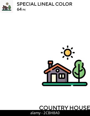 Landhaus spezielle Linienfarbe Vektor-Symbol. Landhaussymbole für Ihr Geschäftsprojekt Stock Vektor