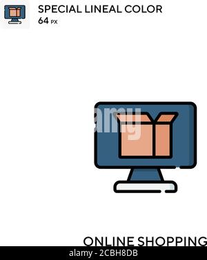 Online-Shopping spezielle Lineal Farbe Vektor-Symbol. Online-Shopping-Symbole für Ihr Business-Projekt Stock Vektor