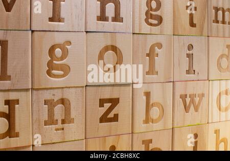 Hölzerne Alphabet Blöcke Stockfoto