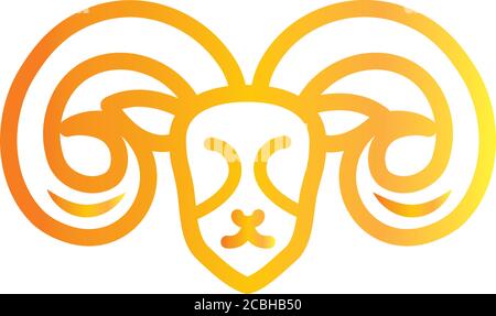 Ziegenkopf Tier Porträt über weißen Hintergrund Gradienten Stil Symbol vektorgrafik Stock Vektor