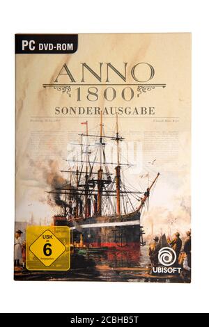 WETZLAR, DEUTSCHLAND 2020-07-16 ANNO 1800 Famous Video Game for PC DVD ROM von UBISOFT. Stockfoto