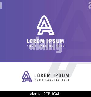Letzteres Logo aa line minimalistisches abstraktes Design Stock Vektor