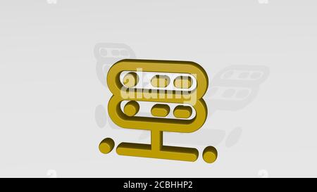 Server 3D Icon Casting Shadow - 3D Illustration für Daten Und Computer Stockfoto