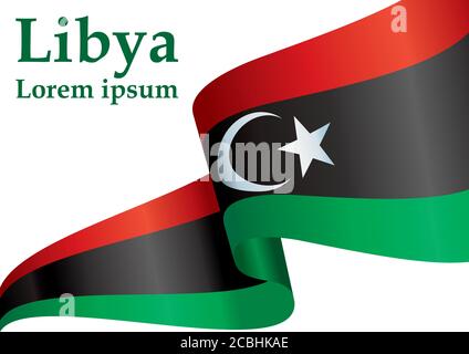 Flagge Libyens, Staat Libyen. Vorlage für Award Design, ein offizielles Dokument mit der Flagge Libyens. Helle, farbenfrohe Vektorgrafik. Stock Vektor