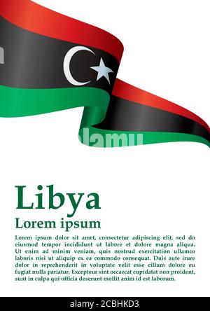 Flagge Libyens, Staat Libyen. Vorlage für Award Design, ein offizielles Dokument mit der Flagge Libyens. Helle, farbenfrohe Vektorgrafik. Stock Vektor