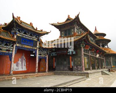 Mianshan Berg das Welterbe, viele der alten hängenden taoistischen Tempel und Höhlen. Alte Stadt Pingyao, Provinz Shanxi, China. Oktober 201 Stockfoto