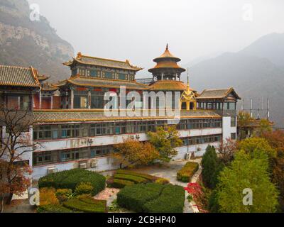 Mianshan Berg das Welterbe, viele der alten hängenden taoistischen Tempel und Höhlen. Alte Stadt Pingyao, Provinz Shanxi, China. Oktober 201 Stockfoto