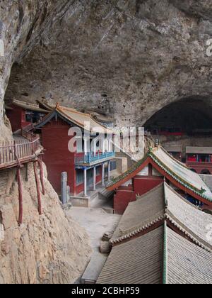 Mianshan Berg das Welterbe, viele der alten hängenden taoistischen Tempel und Höhlen. Alte Stadt Pingyao, Provinz Shanxi, China. Oktober 201 Stockfoto