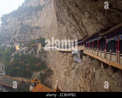 Mianshan Berg das Welterbe, viele der alten hängenden taoistischen Tempel und Höhlen. Alte Stadt Pingyao, Provinz Shanxi, China. Oktober 201 Stockfoto