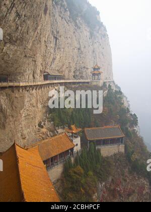 Mianshan Berg das Welterbe, viele der alten hängenden taoistischen Tempel und Höhlen. Alte Stadt Pingyao, Provinz Shanxi, China. Oktober 201 Stockfoto