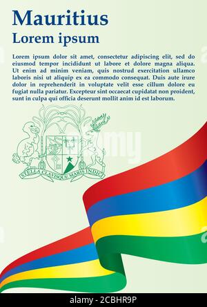 Flagge von Mauritius, Republik Mauritius. Helle, farbenfrohe Vektorgrafik Stock Vektor