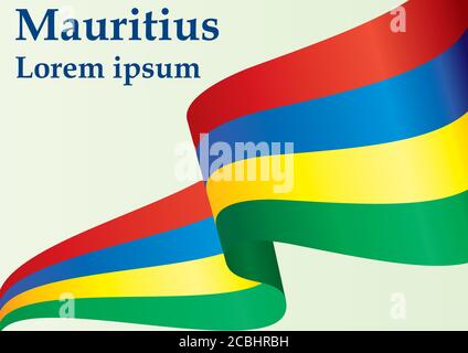Flagge von Mauritius, Republik Mauritius. Helle, farbenfrohe Vektorgrafik Stock Vektor