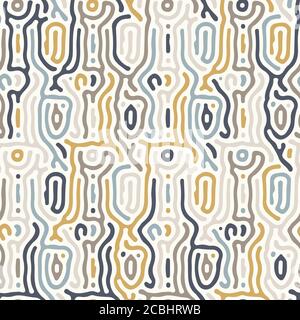 Abstrakter organischer Hintergrund, natürliches Labyrinth Labyrinth, Reaktionsdiffusionsmuster. Nahtloses Vektormuster. Abstrakter natürlicher Hintergrund. Organische Textur Stock Vektor