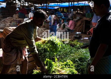 Aktivität auf dem berühmten Chalai Markt in Trivandrum, kerala Stockfoto