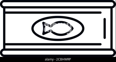 Survival Fish Zinndose Symbol. Umriss Überleben Fisch Zinn Vektor-Symbol für Web-Design isoliert auf weißem Hintergrund Stock Vektor