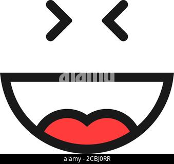 Dünne Linie glücklich Emoji Logo wie lachen Stock Vektor