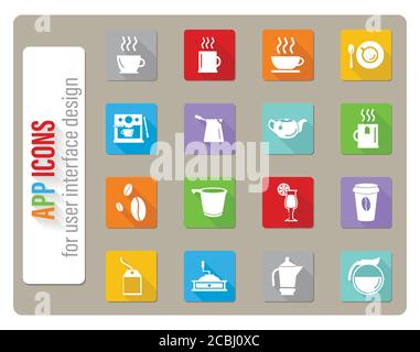 Café-Icon-set Stock Vektor